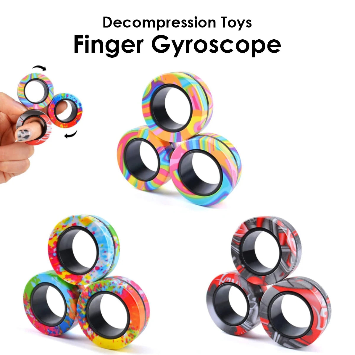 Magnetic Fidget Ring Set (3 pcs)