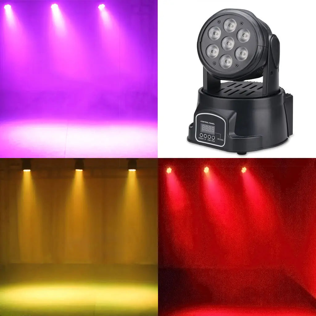 Mini LED 7x12W RGBW Wash Moving Head Disco Light