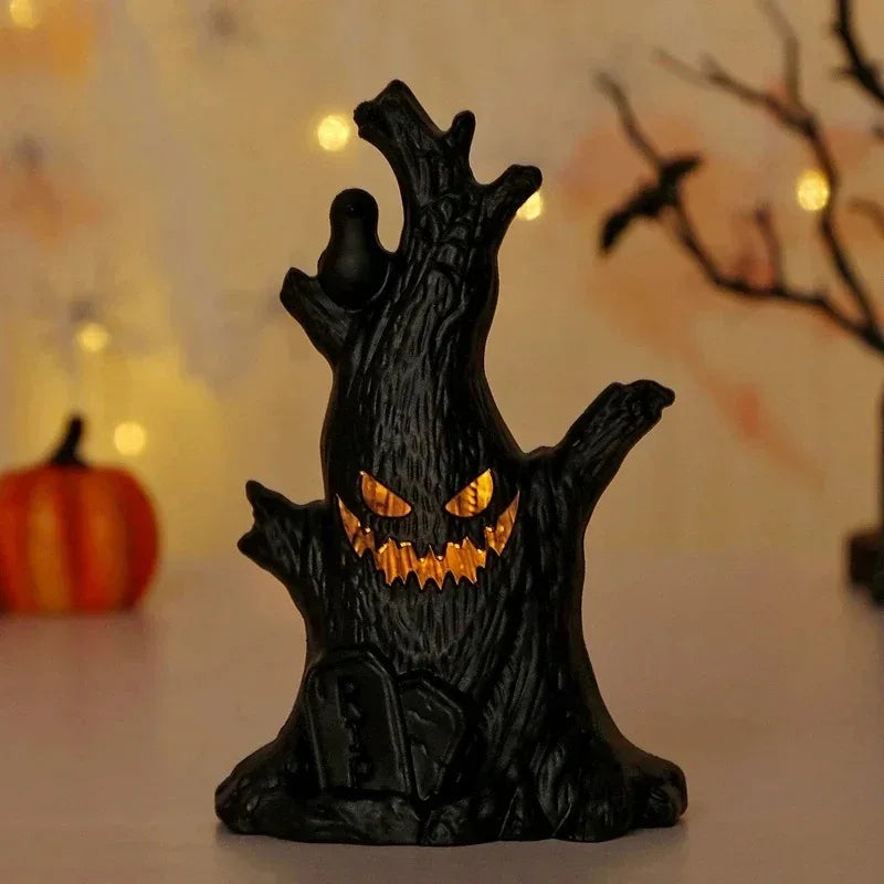 Halloween Ghost Tree Glow Lights Spooky Atmosphere Decor