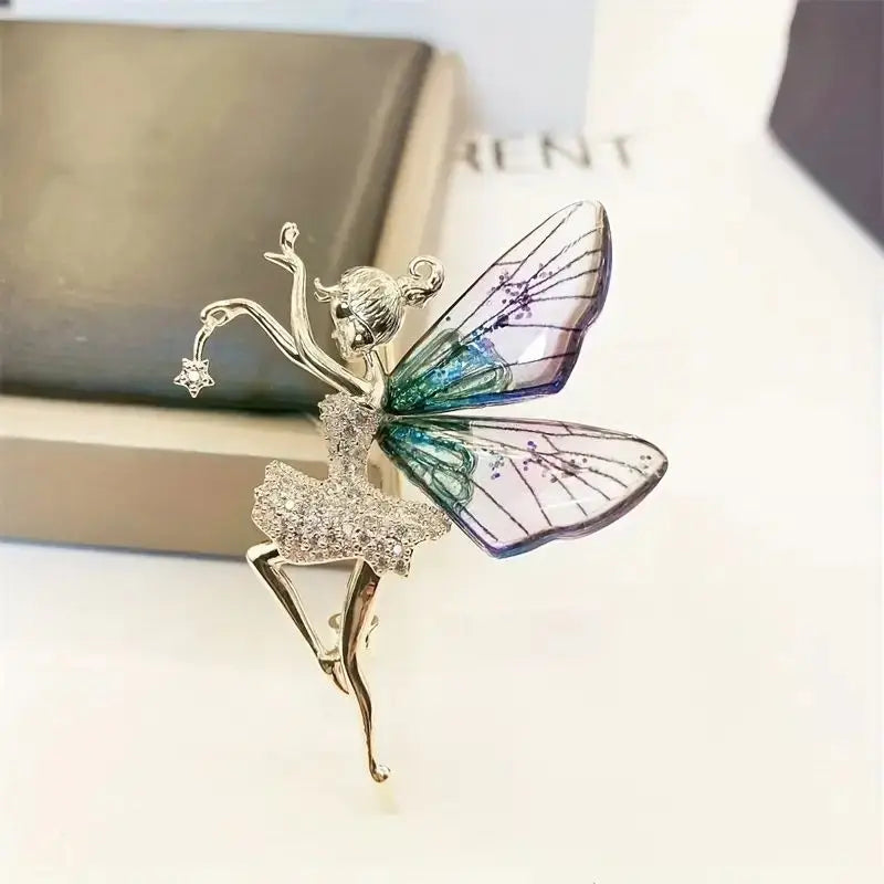 Faery Elf Butterfly Dragonfly Acrylic Brooch Women Gift