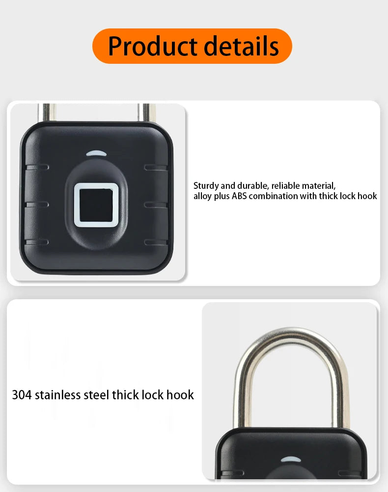 Tuya Bluetooth Fingerprint Padlock Smart Luggage Lock