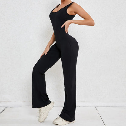 Cutenew Backless Jumpsuit Stripe Patchwork Women One Piece Wear