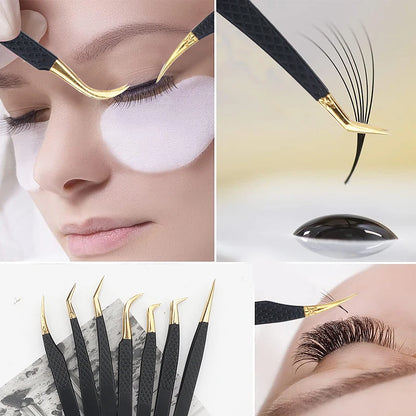 Anti-static Stainless Steel Eyelash Tweezers Precision