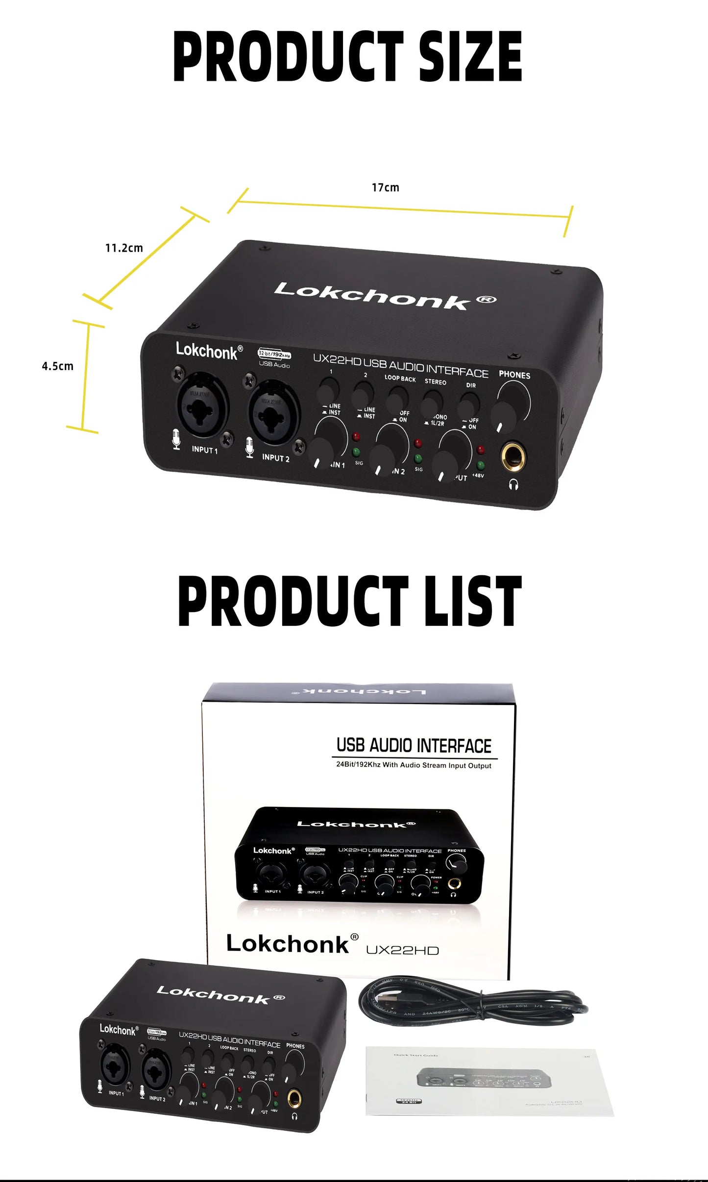 UX22 Audio Interface Sound Card