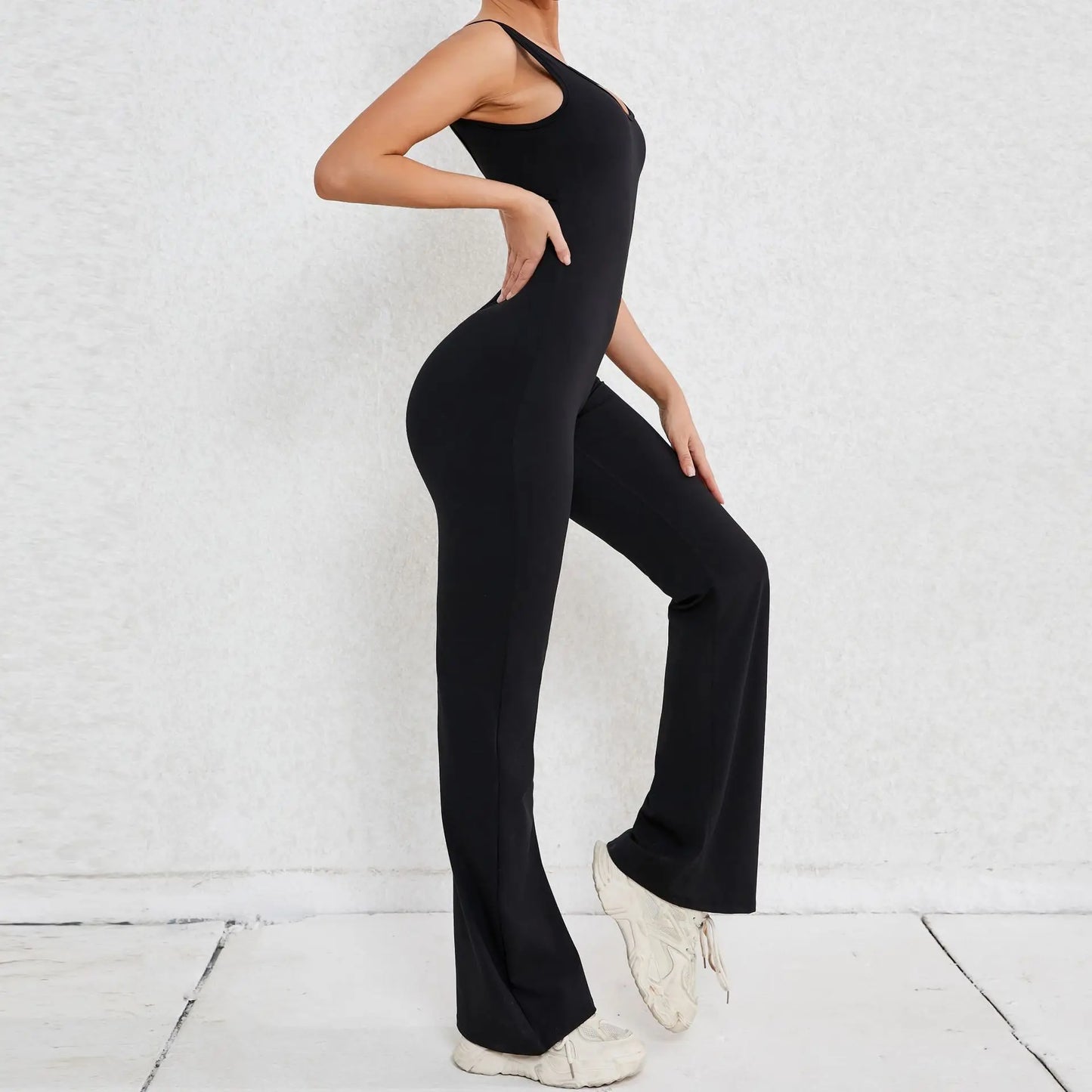 Cutenew Backless Jumpsuit Stripe Patchwork Women One Piece Wear