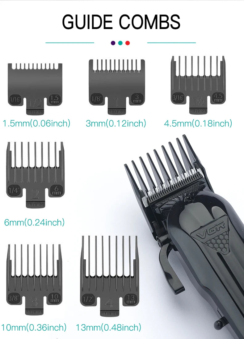 VGR Hair Clipper Professional Adjustable Cordless