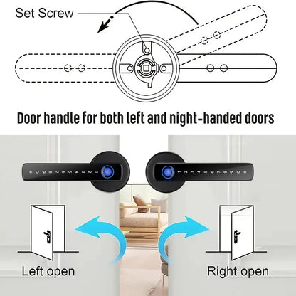 XSDTS Smart Door Lock Handle Fingerprint Keypad Digital