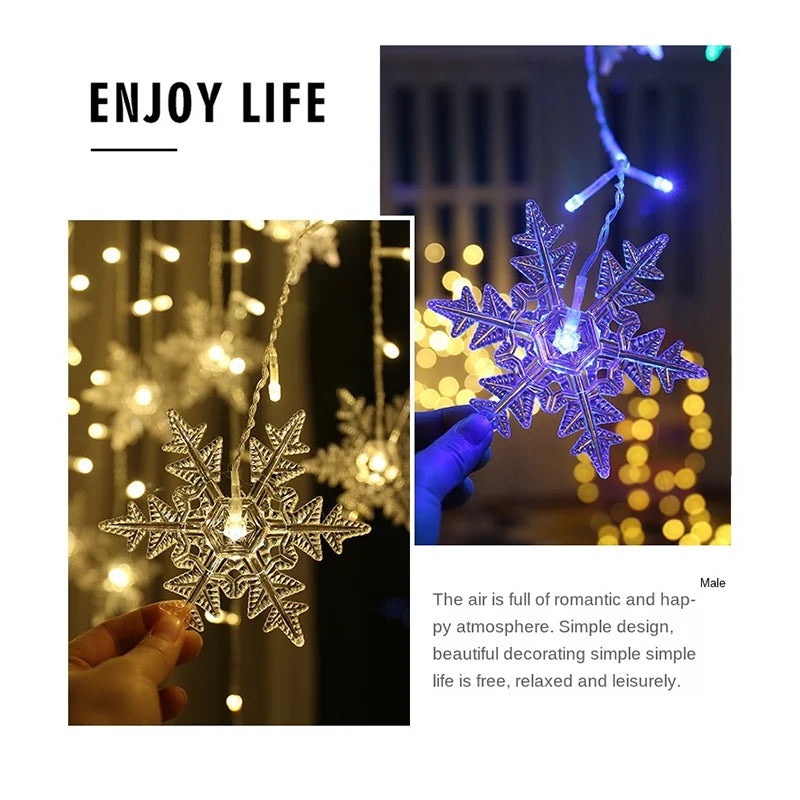 Snowflake Christmas LED String Lights (3.2m)