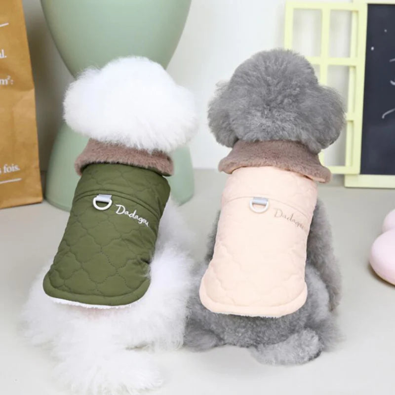 CDDMPET Waterproof Fur Collar Winter Dog Jacket Warm