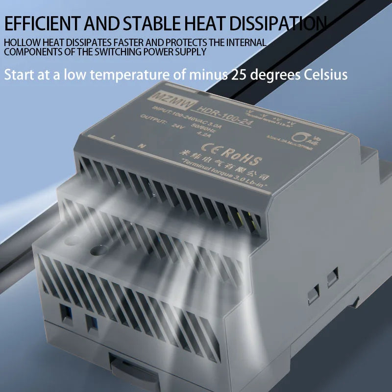 MZMW DIN Rail Switching Power Supply HDR-Series 15W-150W