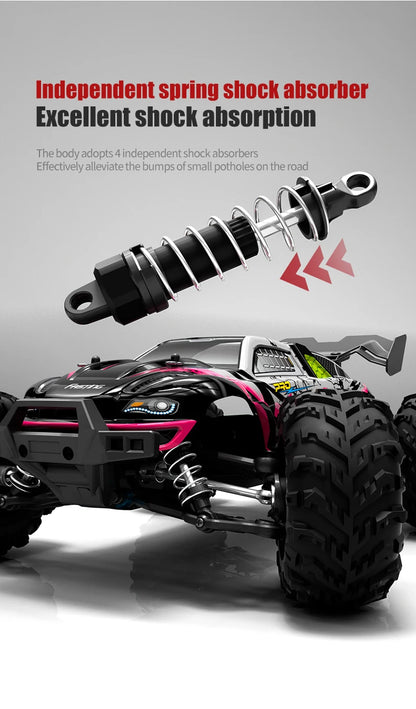 1:16 70KM/H 4WD RC Car LED Remote Control High Speed Monster Truck