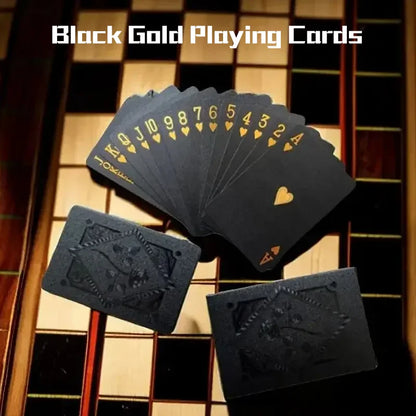 Black Gold Waterproof Playing Cards Poker Game Set