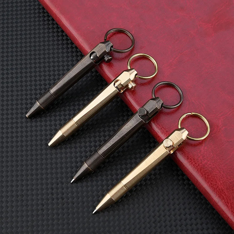 MINI Brass Pen Keychain EDC Portable Signature Ballpoint