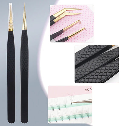 Anti-static Stainless Steel Eyelash Tweezers Precision