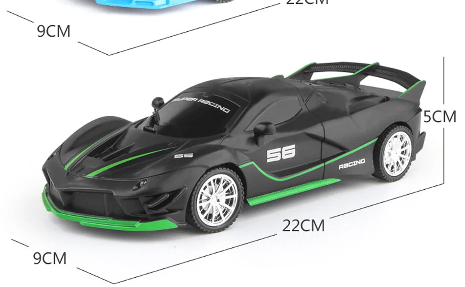 1/18 RC Sports Car 2.4G LED Light High Speed Drift Remote Car Toy