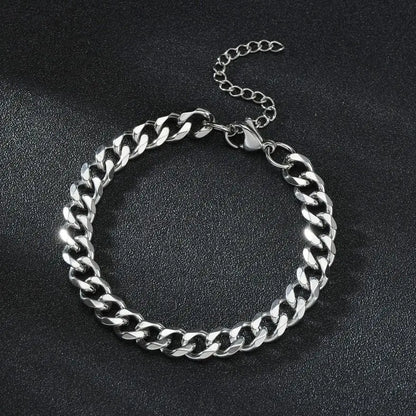 3/5/7mm Stainless Steel Cuban Chain Bracelet Men Women