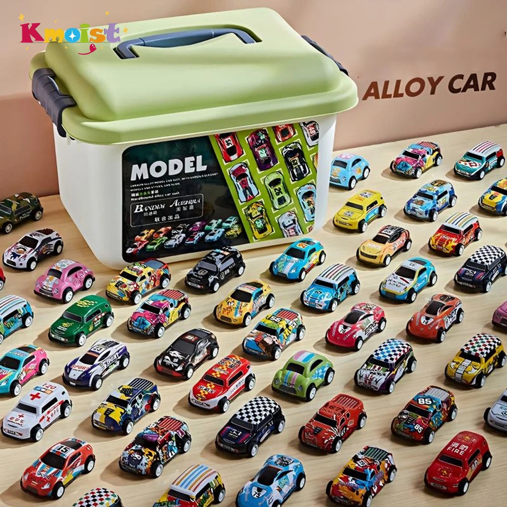 Mini Alloy Car Model Set with Storage Box Inertia Toy