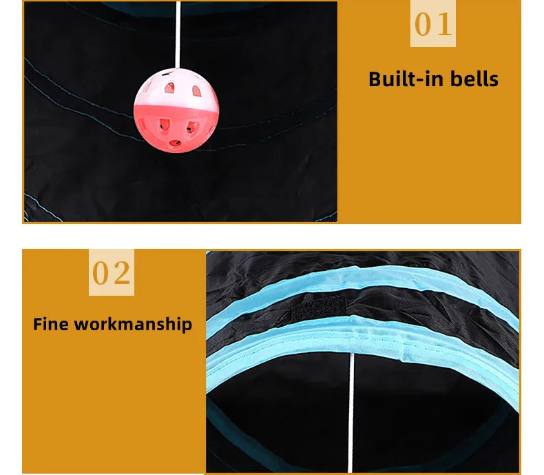 Foldable Cat Tunnel Breathable Indoor Pet Toy