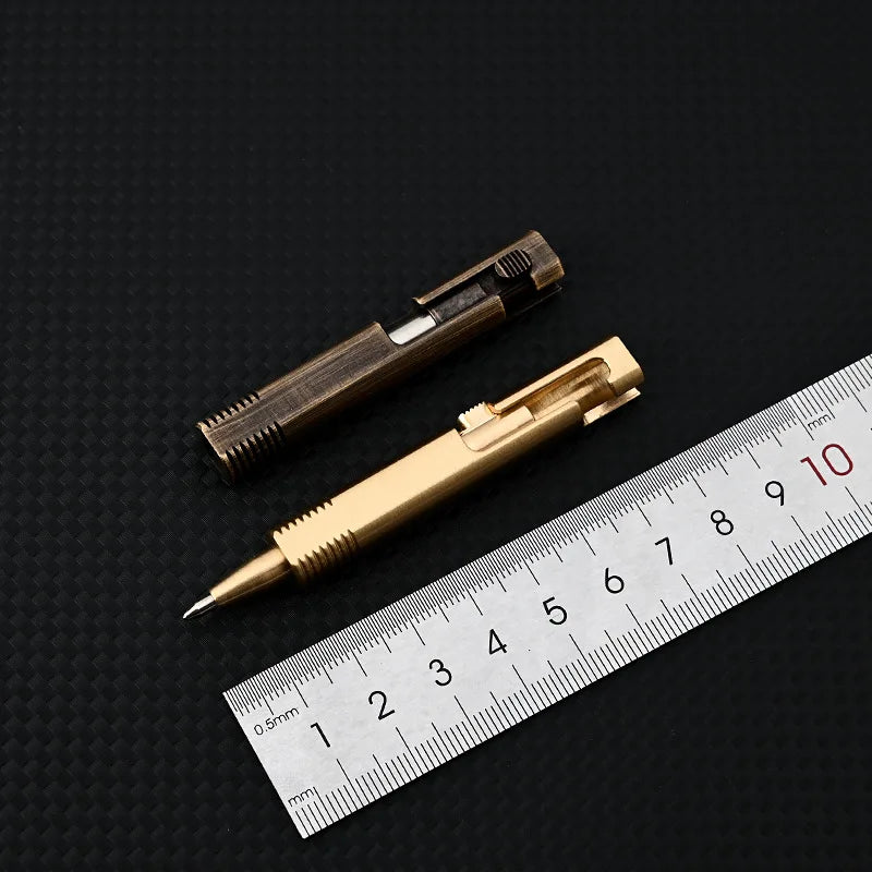 MINI Brass Pen Keychain EDC Portable Signature Ballpoint