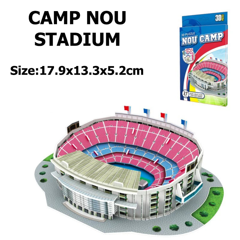 Miniature Football Field 3D DIY Puzzle Famous Stadium Model Toy