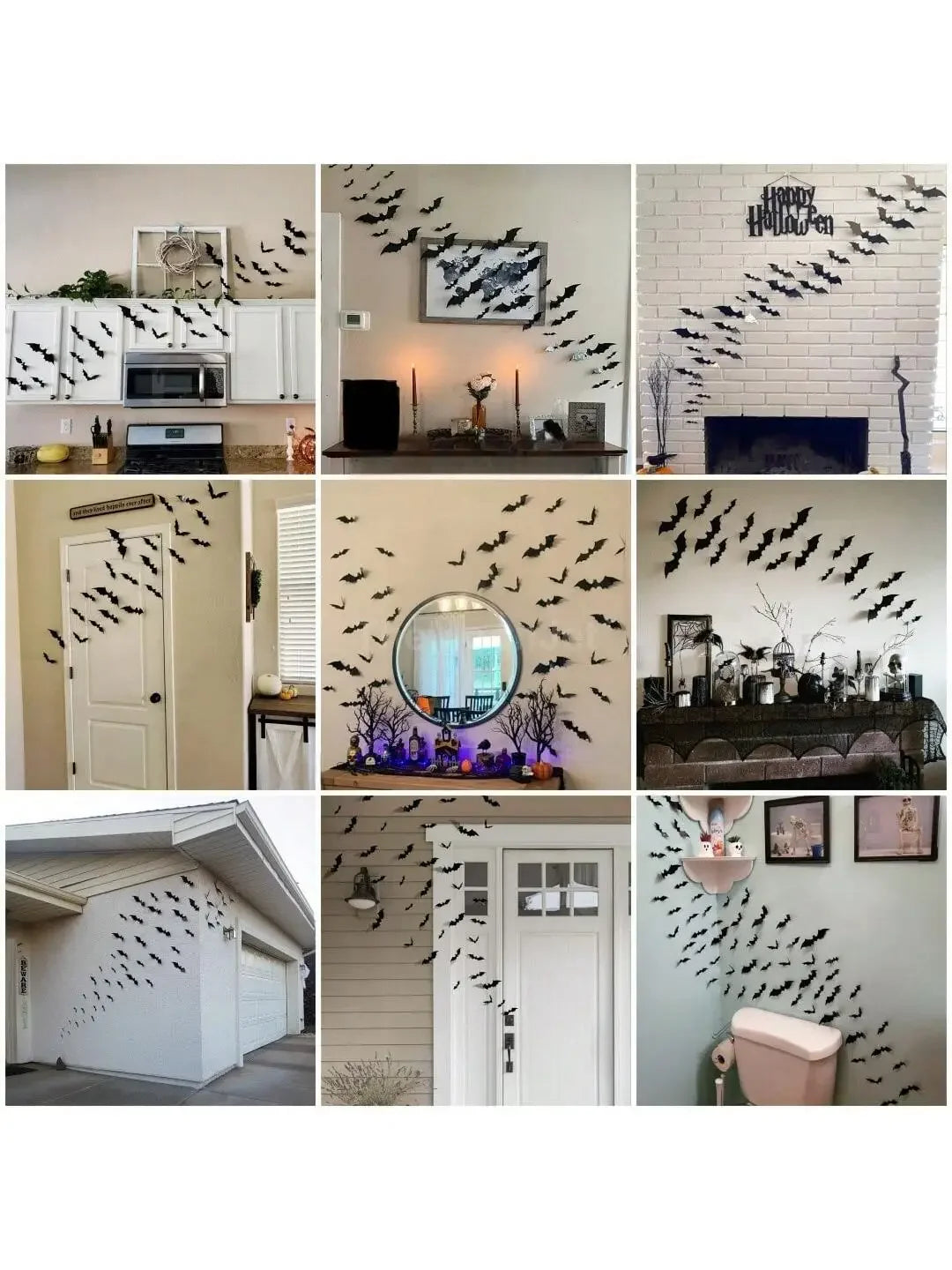 3D Waterproof Bat Wall Stickers (60 pcs)