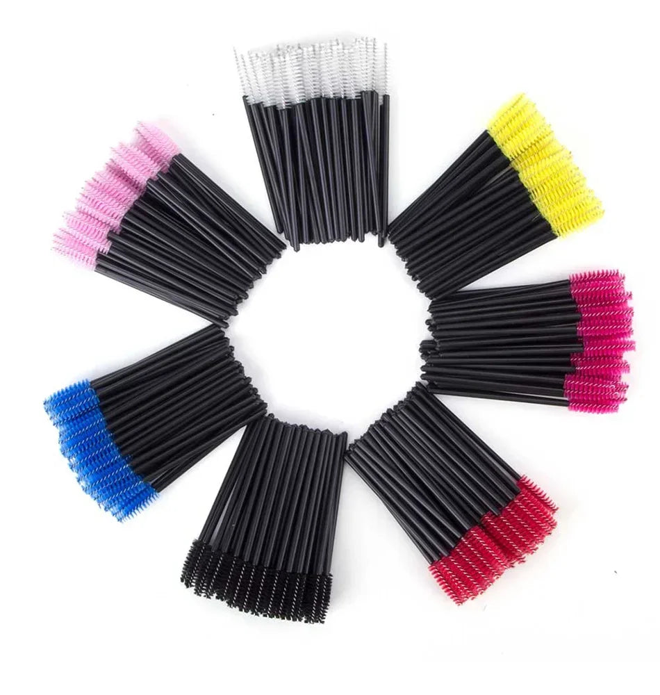 50/100Pcs Disposable Eyebrow Mascara Wands Eyelash Brush