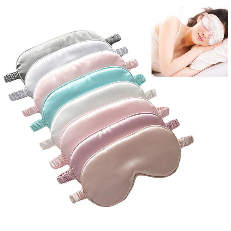 Imitated Silk Eye Mask Portable Sleep Shade Soft Eyepatch Sleeping Shield