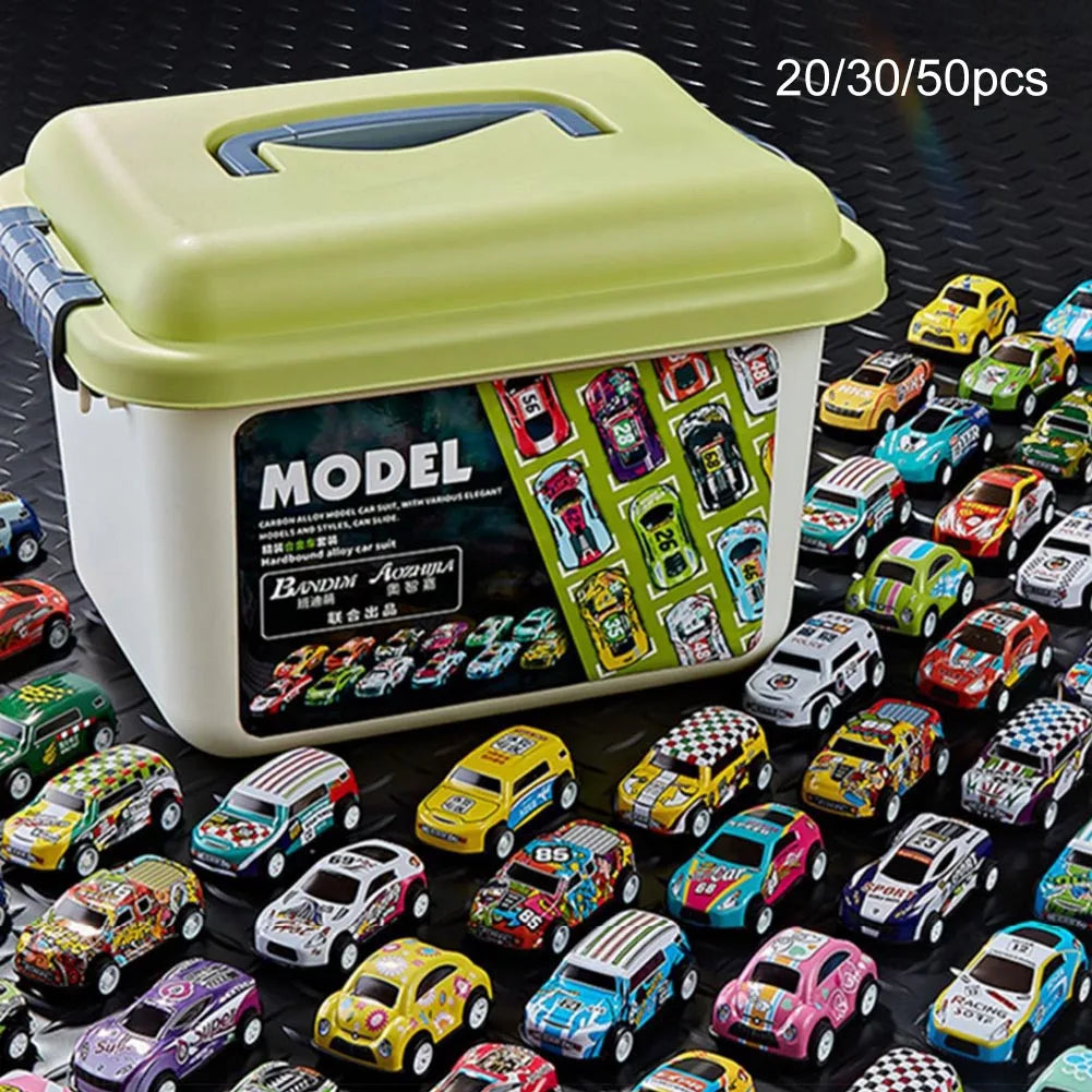 Mini Alloy Car Model Set with Storage Box Inertia Toy