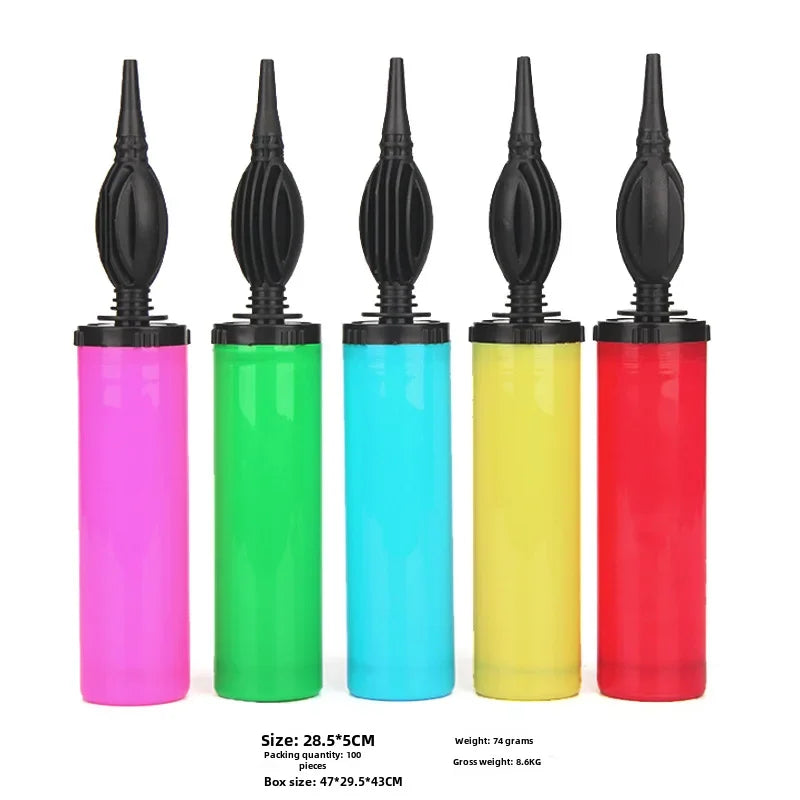 Hand Push Balloon Inflator Mixed Colors Portable Pump