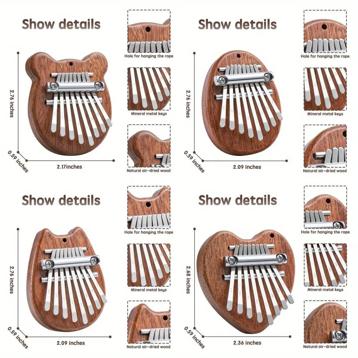 8-Key Mini Kalimba Thumb Piano