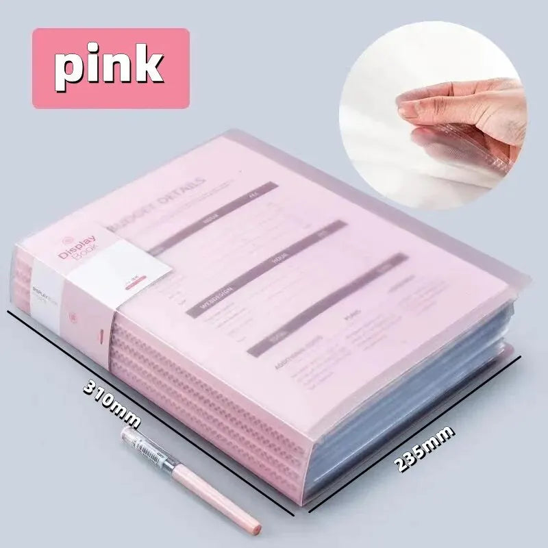 A4 Large Capacity Transparent Folder Clear Book