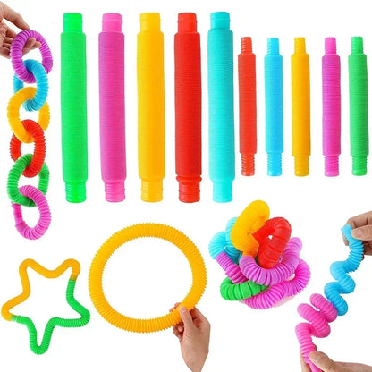 8 16 24 32Pcs Pop Tubes Sensory Toys Party Favors Kids