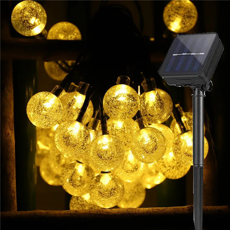 Solar Crystal Globe String Lights