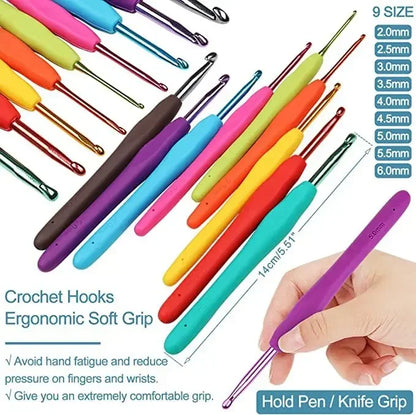 58-Piece Crochet Hook Set DIY Beginner Knitting Tools