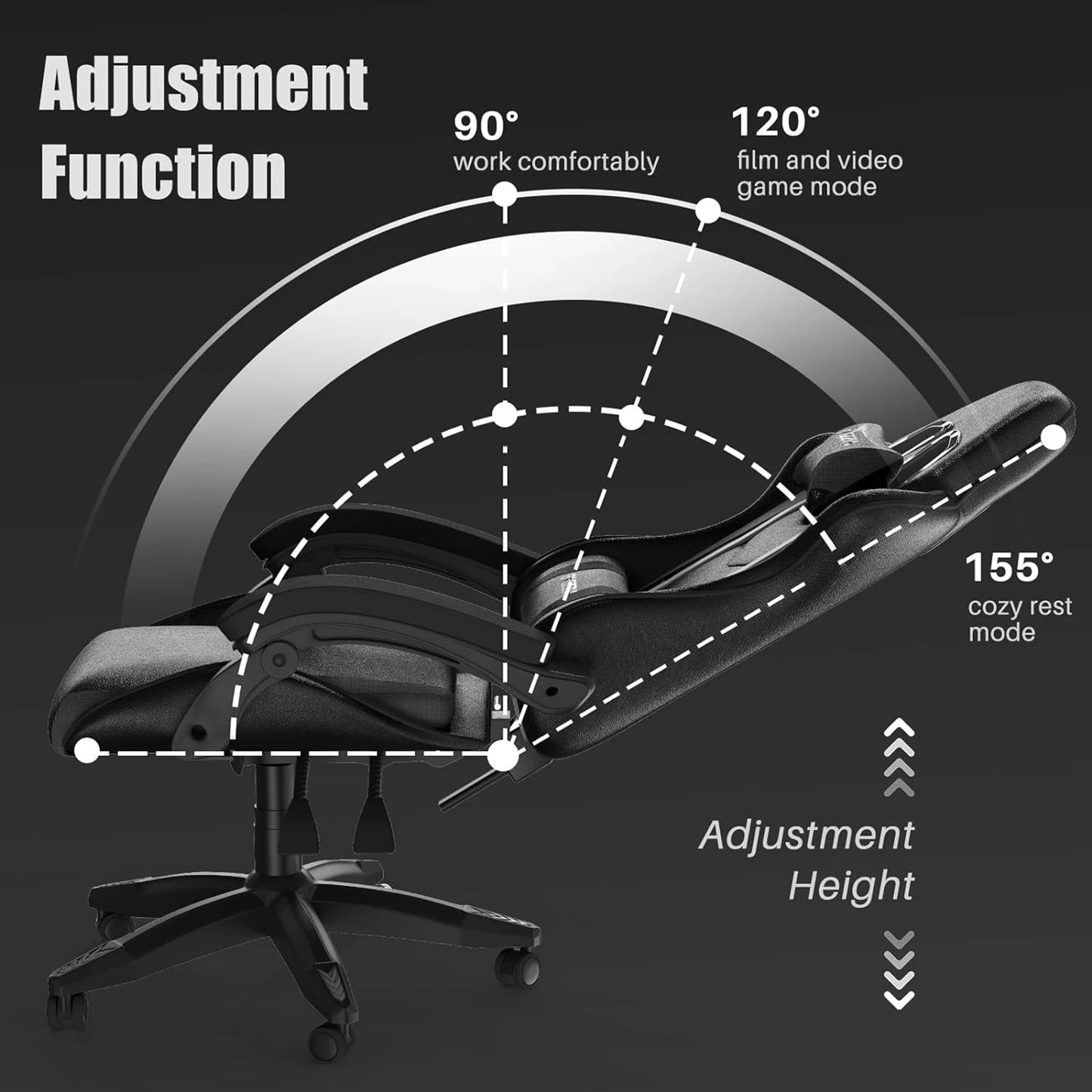 Gaming Chair Ergonomic PU Leather Office Racing Chair