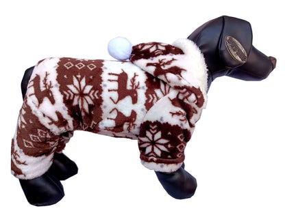 Winter Plush Pet Pajamas Dog Cat Christmas Jumpsuit