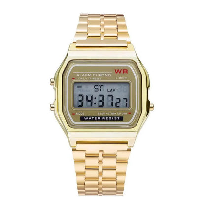 F91W Steel Strap Watch LED Digital Unisex Sports Wristwatch