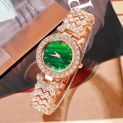 Luxury Ladies Gold Plated Square Quartz Watch Stainless Steel Folding