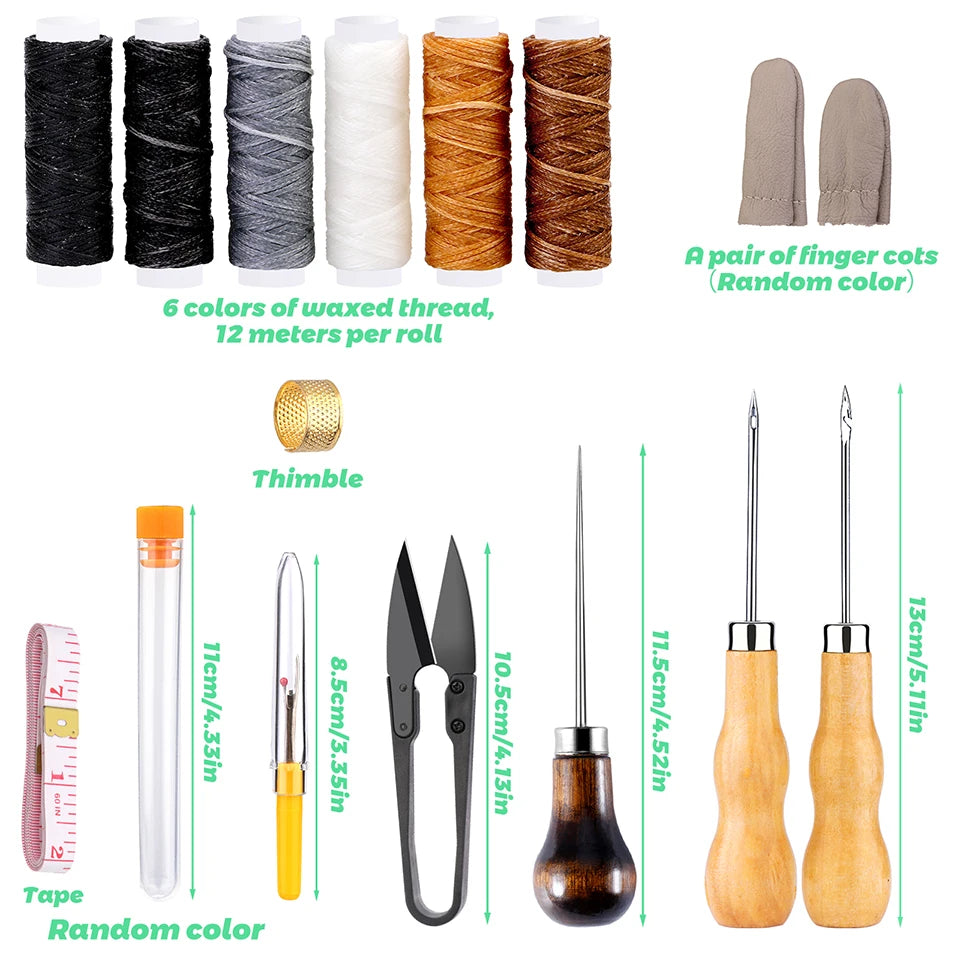 KRABALL Leather Working Kit Carving Sewing Punching Tools