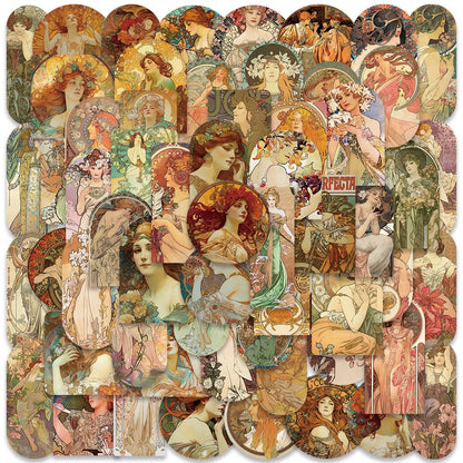 Vintage Medieval Painting Stickers (60/114 pcs)