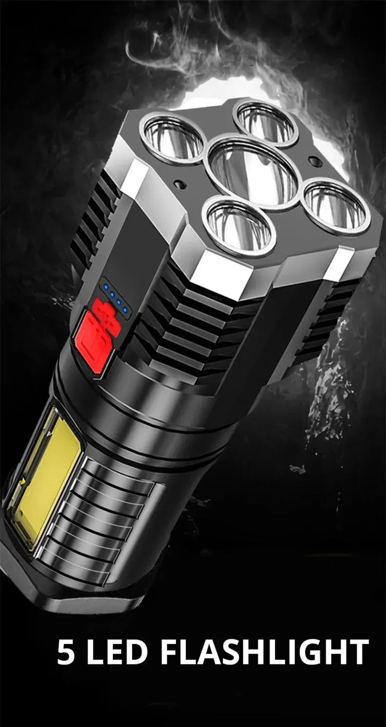 5LED High Power Flashlight Rechargeable Spotlight