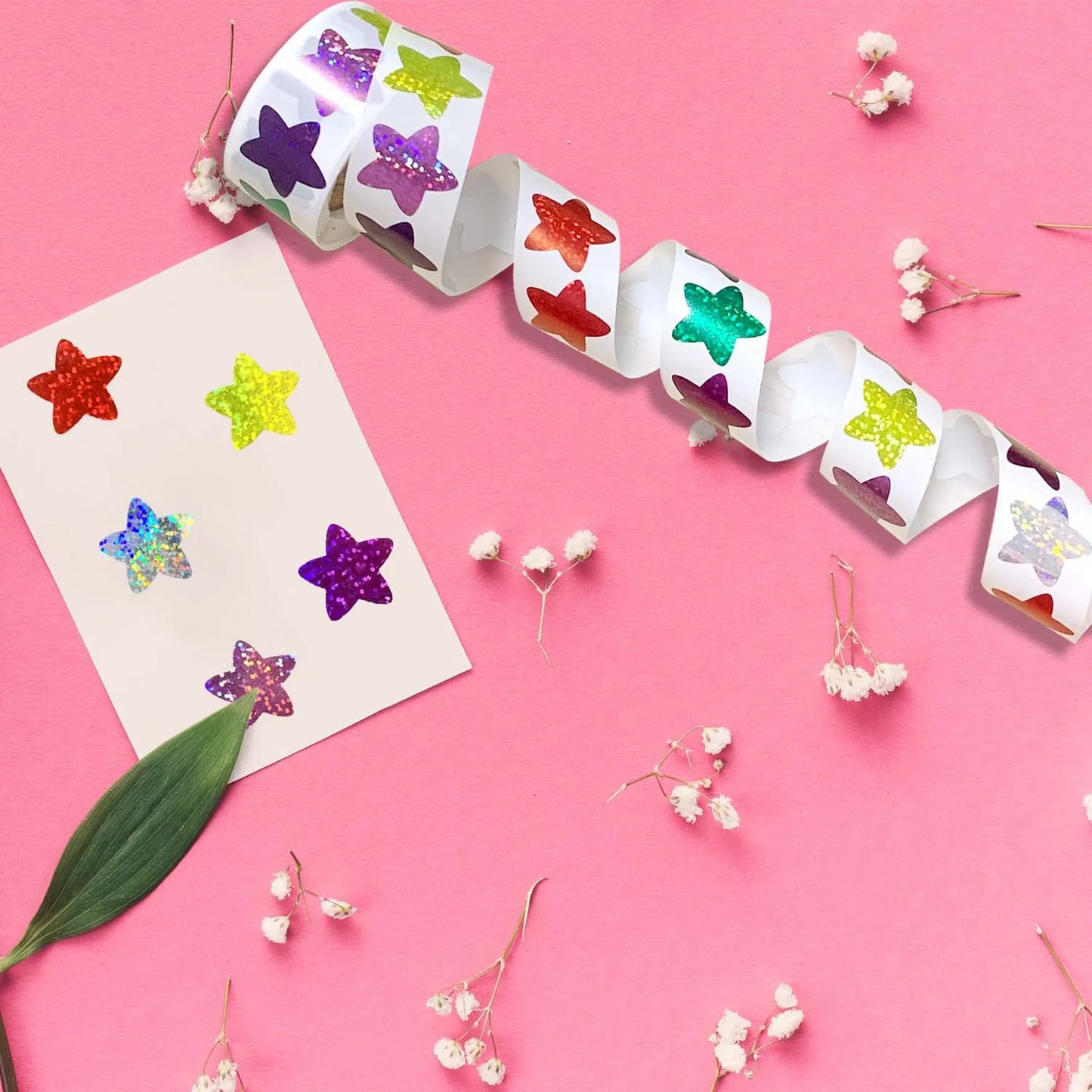 Colorful Star Stickers Holographic DIY School Rewards