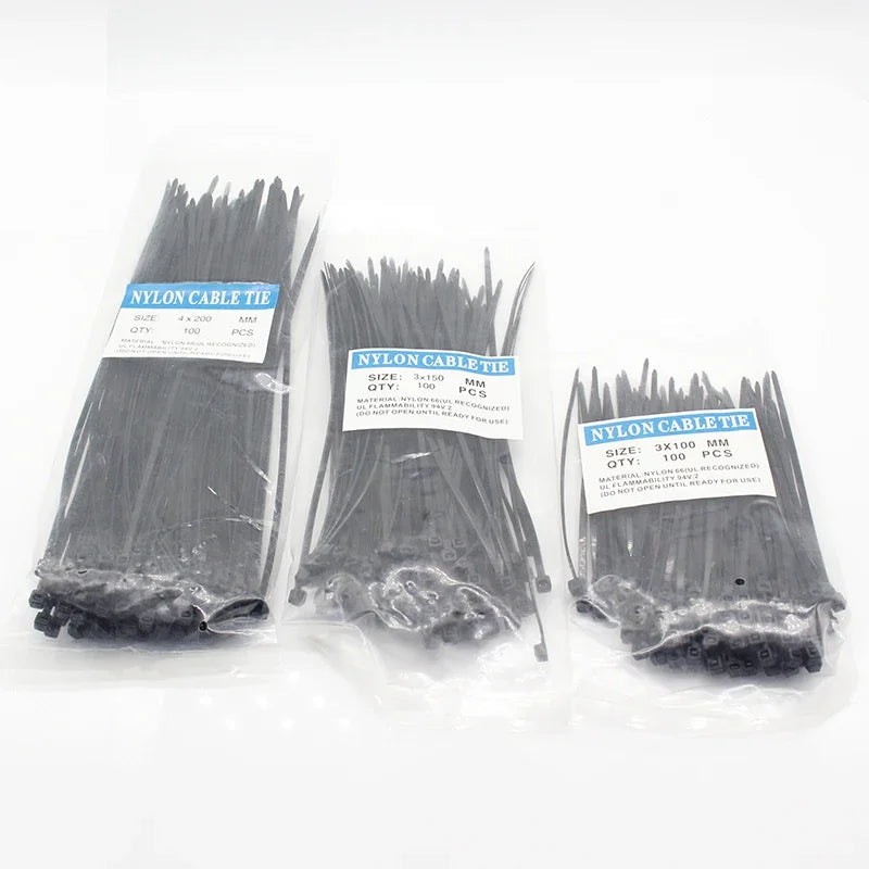 300 Pcs Nylon Cable Zip Ties Plastic Self-locking