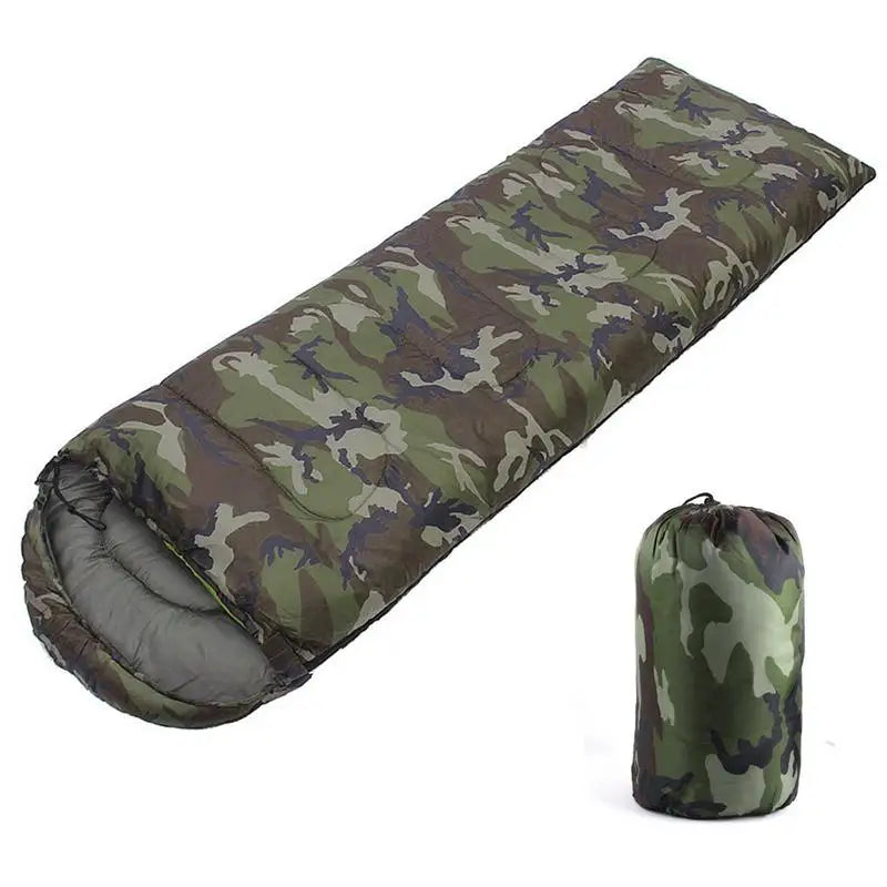 Camping Camouflage Sleeping Bag Waterproof Hooded