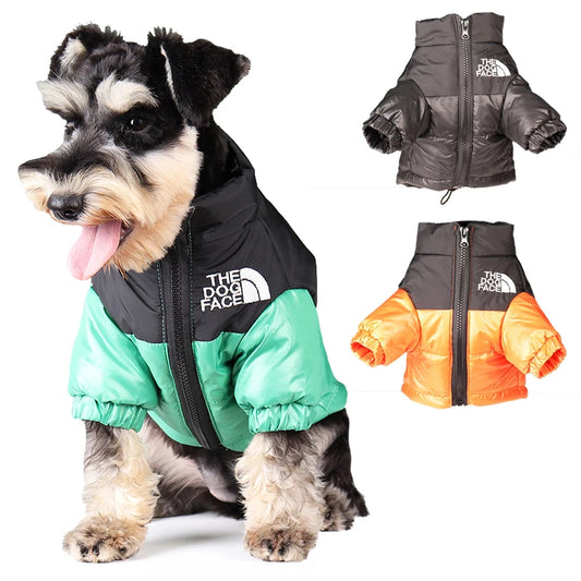 Large Winter Dog Jacket Reflective Windproof Bulldog Coat