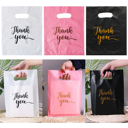 10/50/100Pcs Thank You Gift Bags Plastic Party Treat