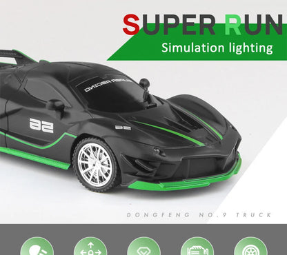 1/18 RC Sports Car 2.4G LED Light High Speed Drift Remote Car Toy