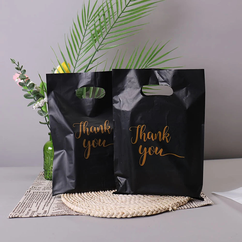 10/50/100Pcs Thank You Gift Bags Plastic Party Treat