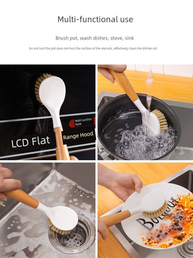 Long Handle Descaling Oil Stain Wok Brush Dishwashing Tool