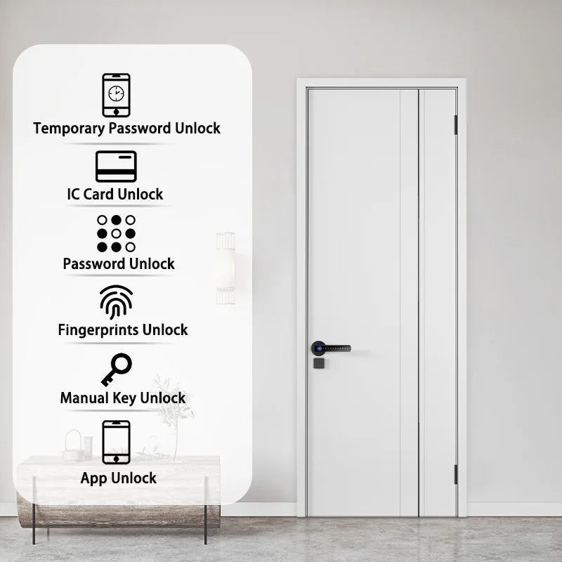 XSDTS Smart Door Lock Handle Fingerprint Keypad Digital